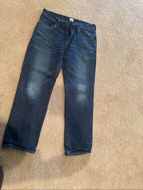 J. Crew Men's Relaxed Indigo Wash flannel lined Jeans